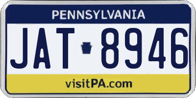 PA license plate JAT8946