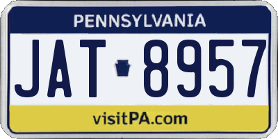 PA license plate JAT8957