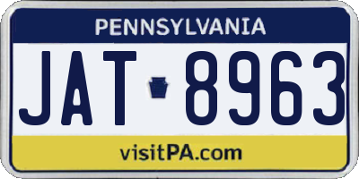 PA license plate JAT8963