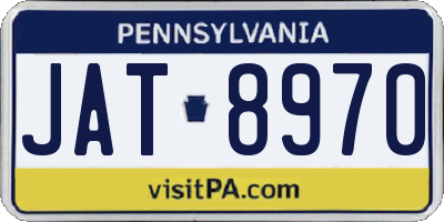 PA license plate JAT8970