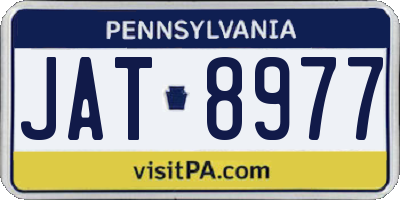 PA license plate JAT8977