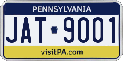 PA license plate JAT9001