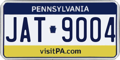 PA license plate JAT9004