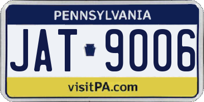 PA license plate JAT9006