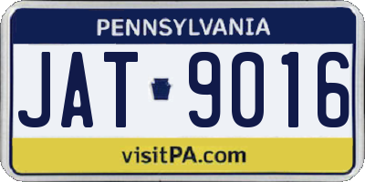 PA license plate JAT9016