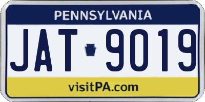 PA license plate JAT9019