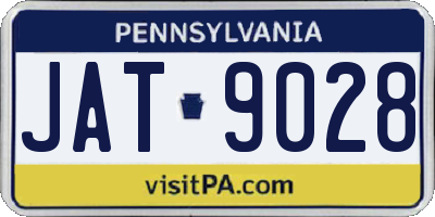 PA license plate JAT9028