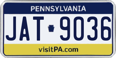 PA license plate JAT9036