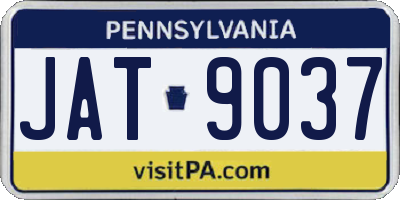 PA license plate JAT9037
