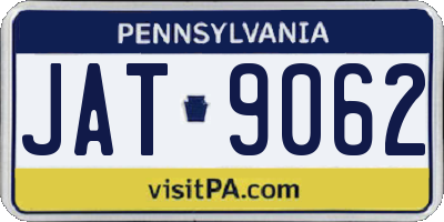 PA license plate JAT9062