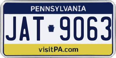 PA license plate JAT9063