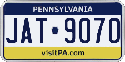 PA license plate JAT9070