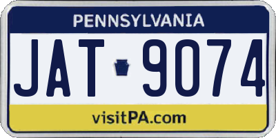 PA license plate JAT9074