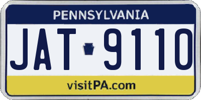 PA license plate JAT9110