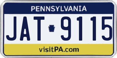 PA license plate JAT9115