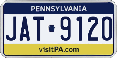 PA license plate JAT9120