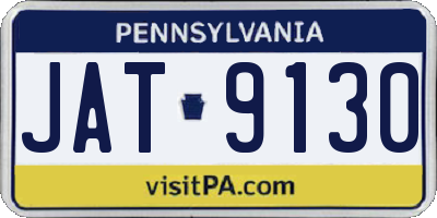 PA license plate JAT9130
