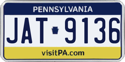PA license plate JAT9136