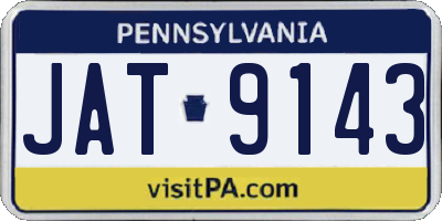 PA license plate JAT9143