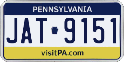 PA license plate JAT9151