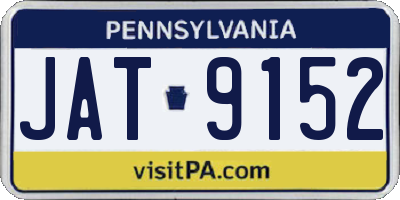 PA license plate JAT9152