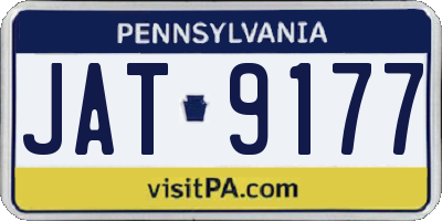 PA license plate JAT9177