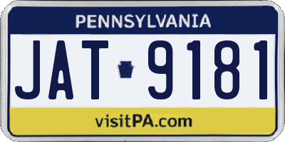 PA license plate JAT9181