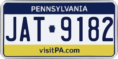 PA license plate JAT9182