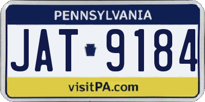 PA license plate JAT9184