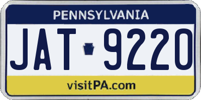 PA license plate JAT9220