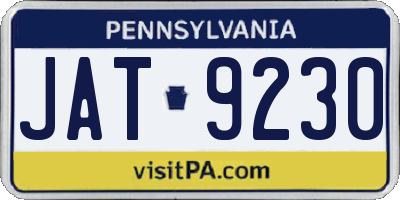 PA license plate JAT9230