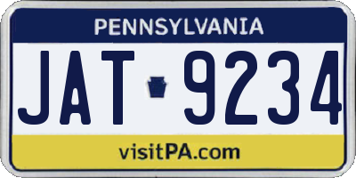 PA license plate JAT9234