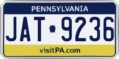 PA license plate JAT9236