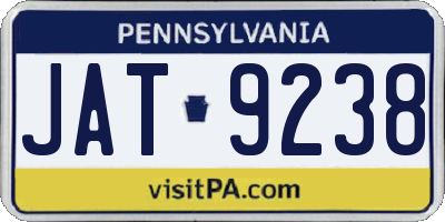 PA license plate JAT9238