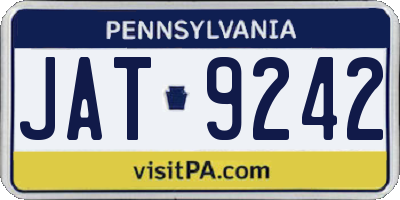 PA license plate JAT9242