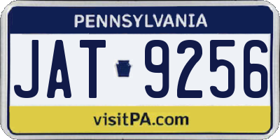 PA license plate JAT9256