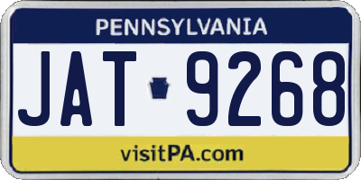 PA license plate JAT9268