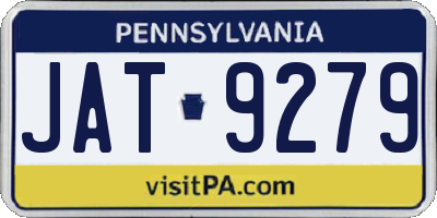 PA license plate JAT9279