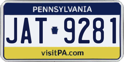 PA license plate JAT9281
