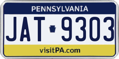 PA license plate JAT9303