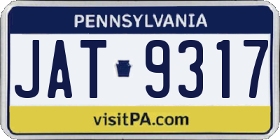 PA license plate JAT9317