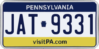 PA license plate JAT9331