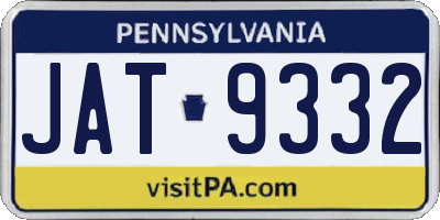 PA license plate JAT9332