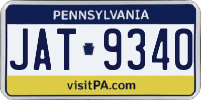 PA license plate JAT9340
