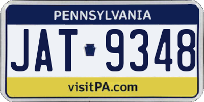 PA license plate JAT9348