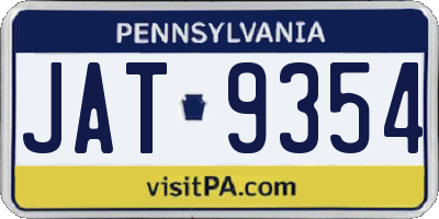 PA license plate JAT9354