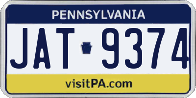 PA license plate JAT9374
