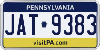 PA license plate JAT9383