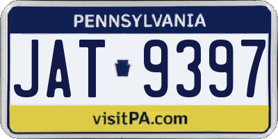 PA license plate JAT9397