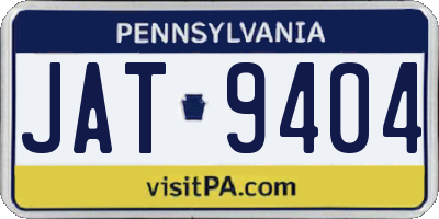 PA license plate JAT9404